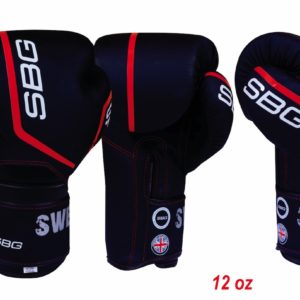 SBG 12 oz PU Boxing Training & Sparring Gloves - Black & Red