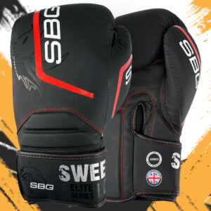 SBG 12 oz PU Boxing Gloves – Black & Red