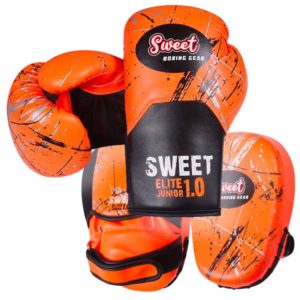 Junior Gloves & Boxing Pads Bundle (in 4 Colours) - Orange, 4 oz
